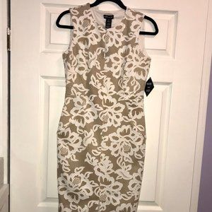 Kate and Lily Tan&White Sleeveless Dress w/Pockets